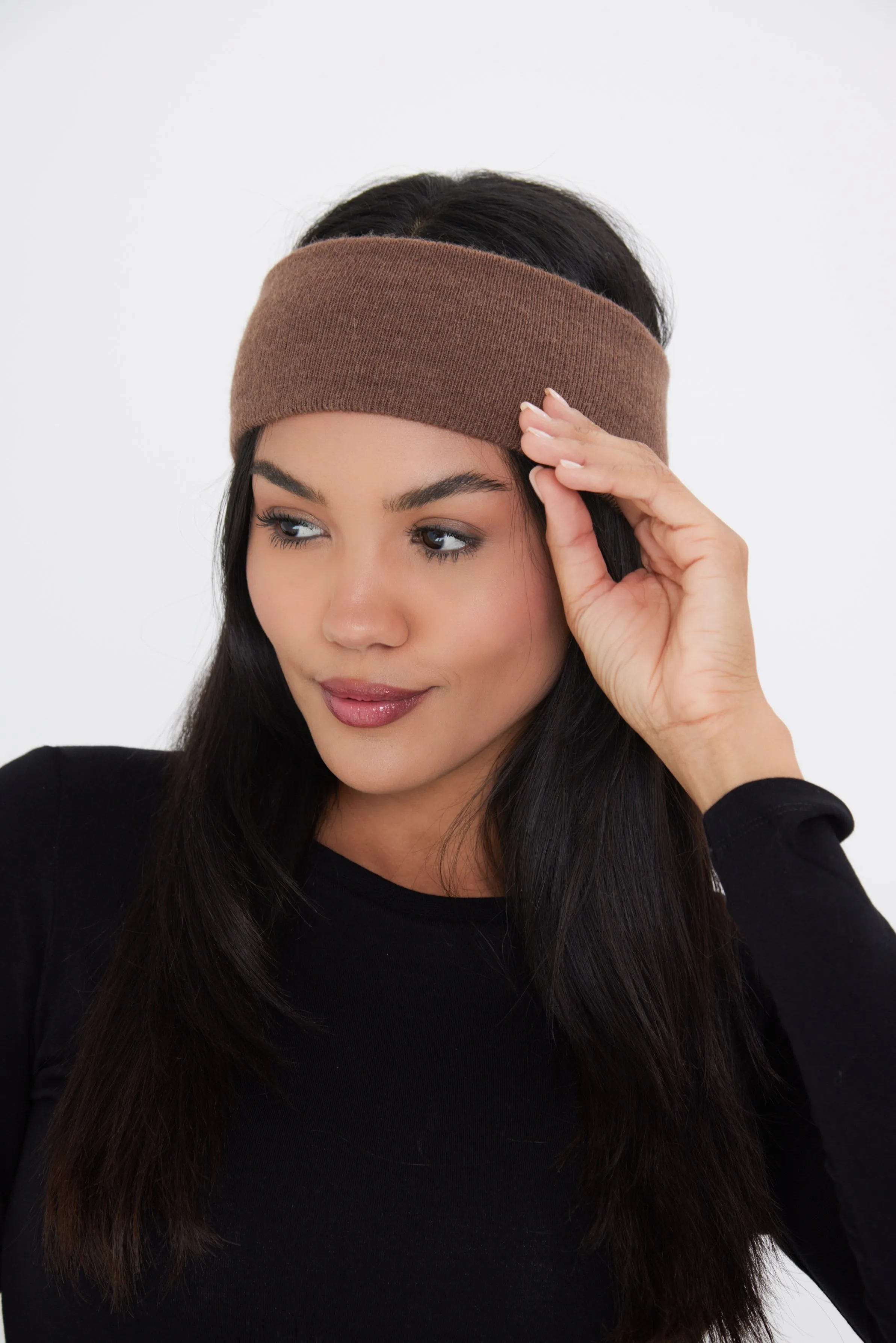 Knitted Headband in Brown