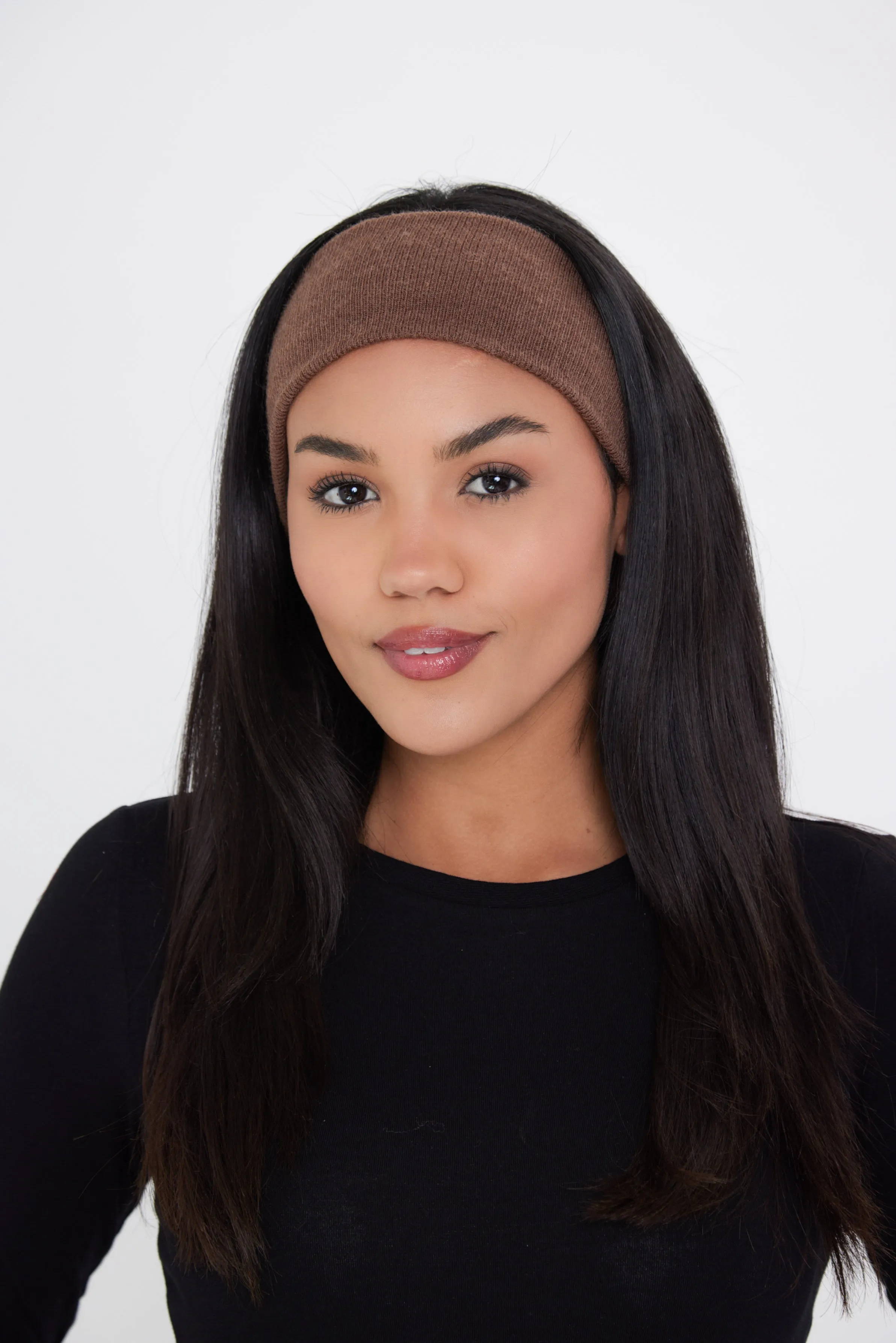 Knitted Headband in Brown