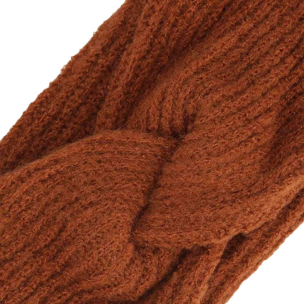 Knitted Headband Midbrown Melange