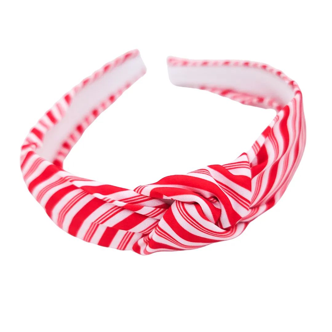 Knotted Headband - Candy Cane