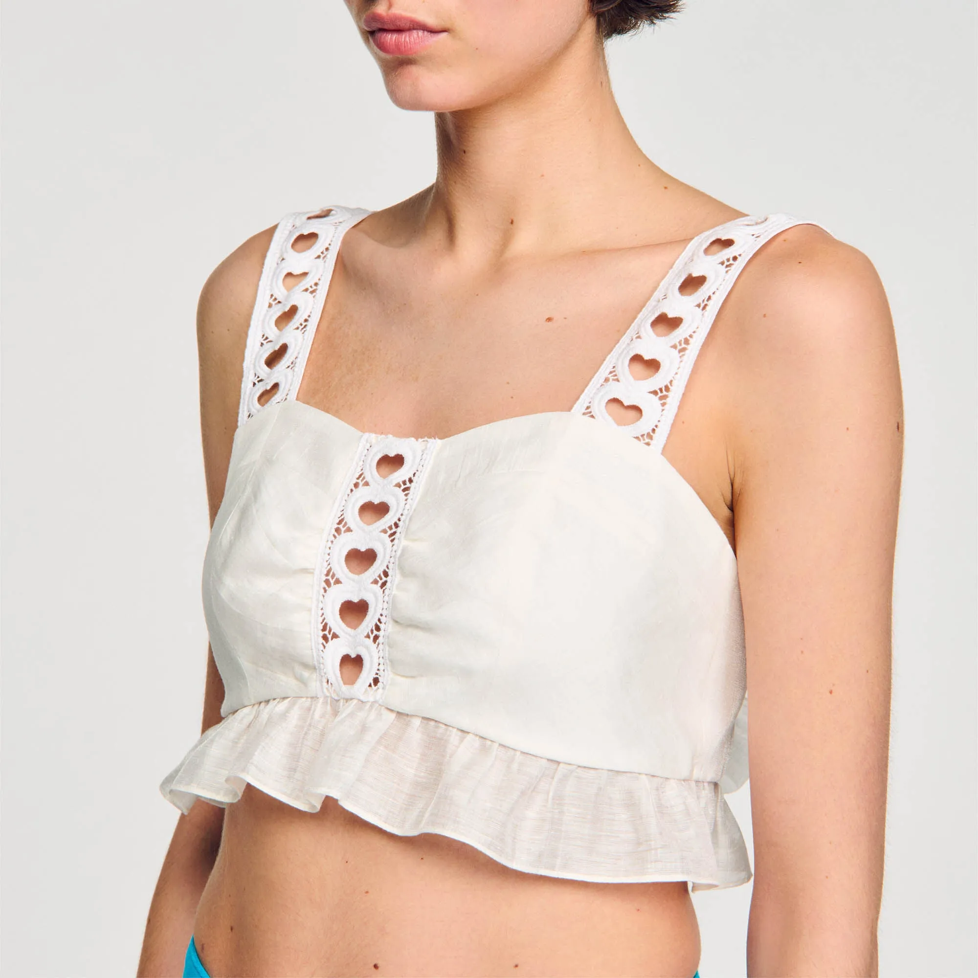 Linen Blend Crop Top