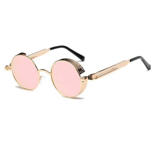 Metal Round Steampunk Sunglasses Men Women Fashion Glasses Brand Designer Retro Frame Vintage Sunglasses High Quality UV400