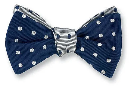 Navy/ Silver Vero Dots Bow Tie - B2015/2016