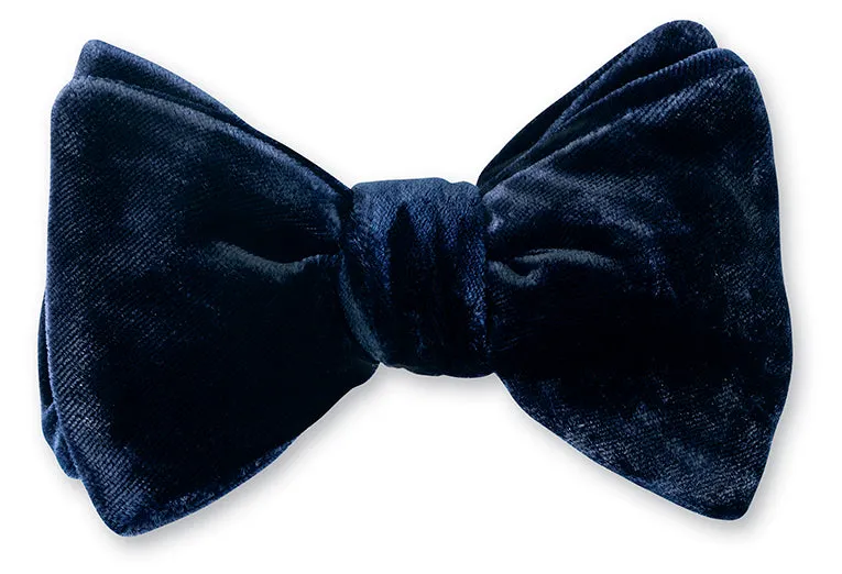 Navy Velvet Bow Tie - B5669