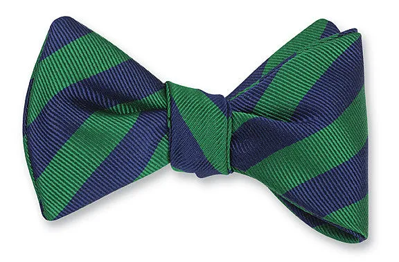 Navy/Green Bar Stripes Bow Tie - B655