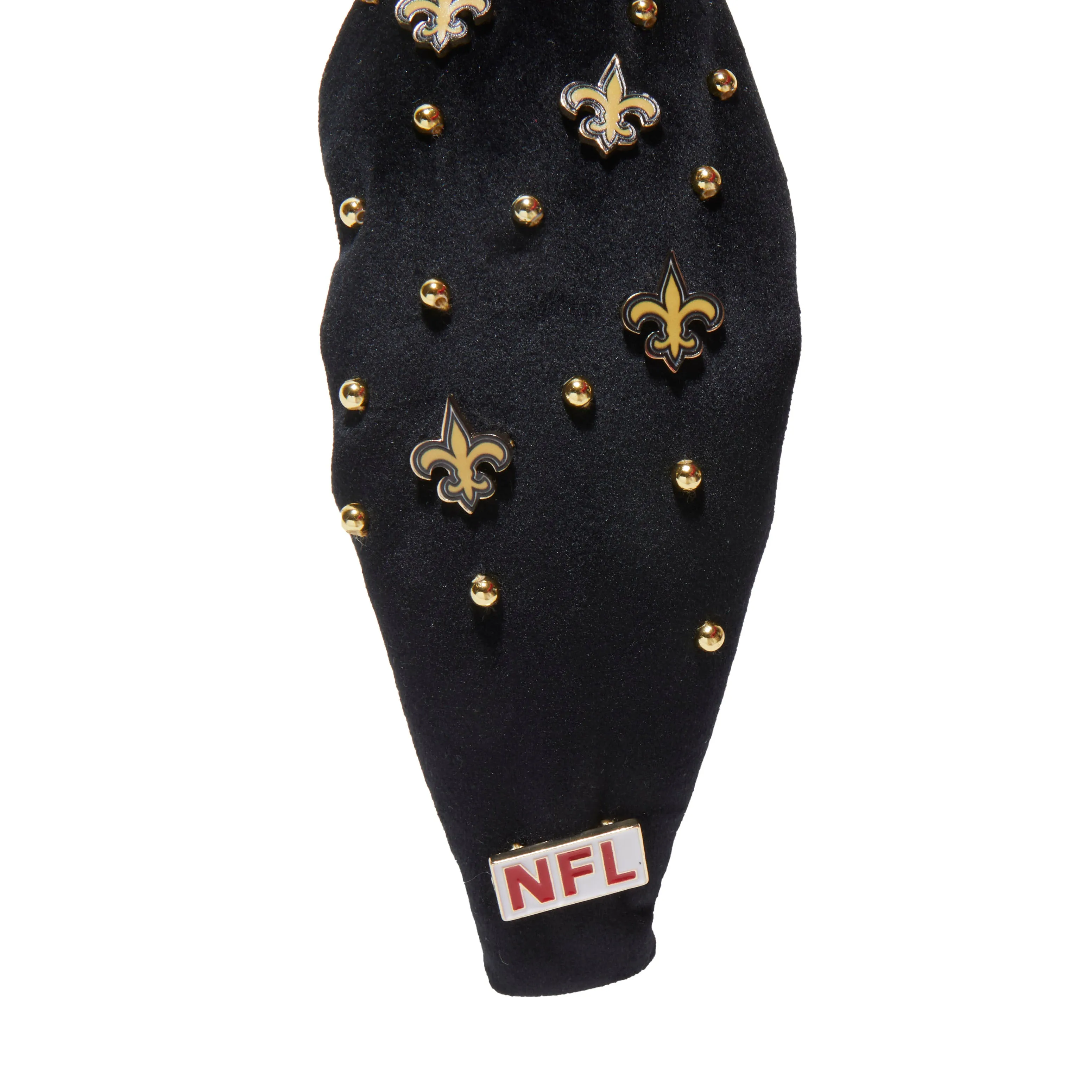 NEW ORLEANS SAINTS LELE SADOUGHI X NFL JET EMBELLISHED KNOTTED HEADBAND