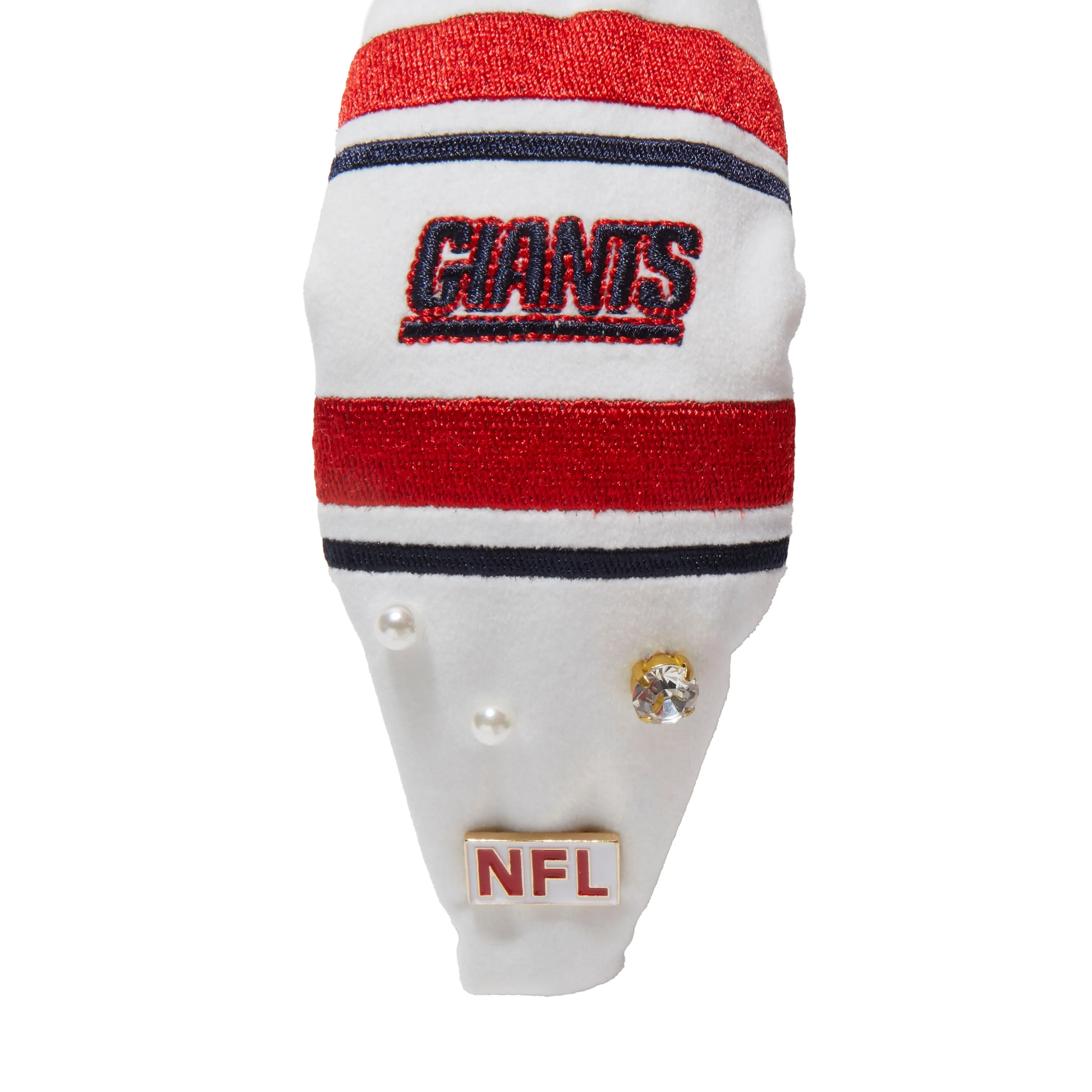 NEW YORK GIANTS LELE SADOUGHI X NFL IVORY EMBELLISHED KNOTTED HEADBAND