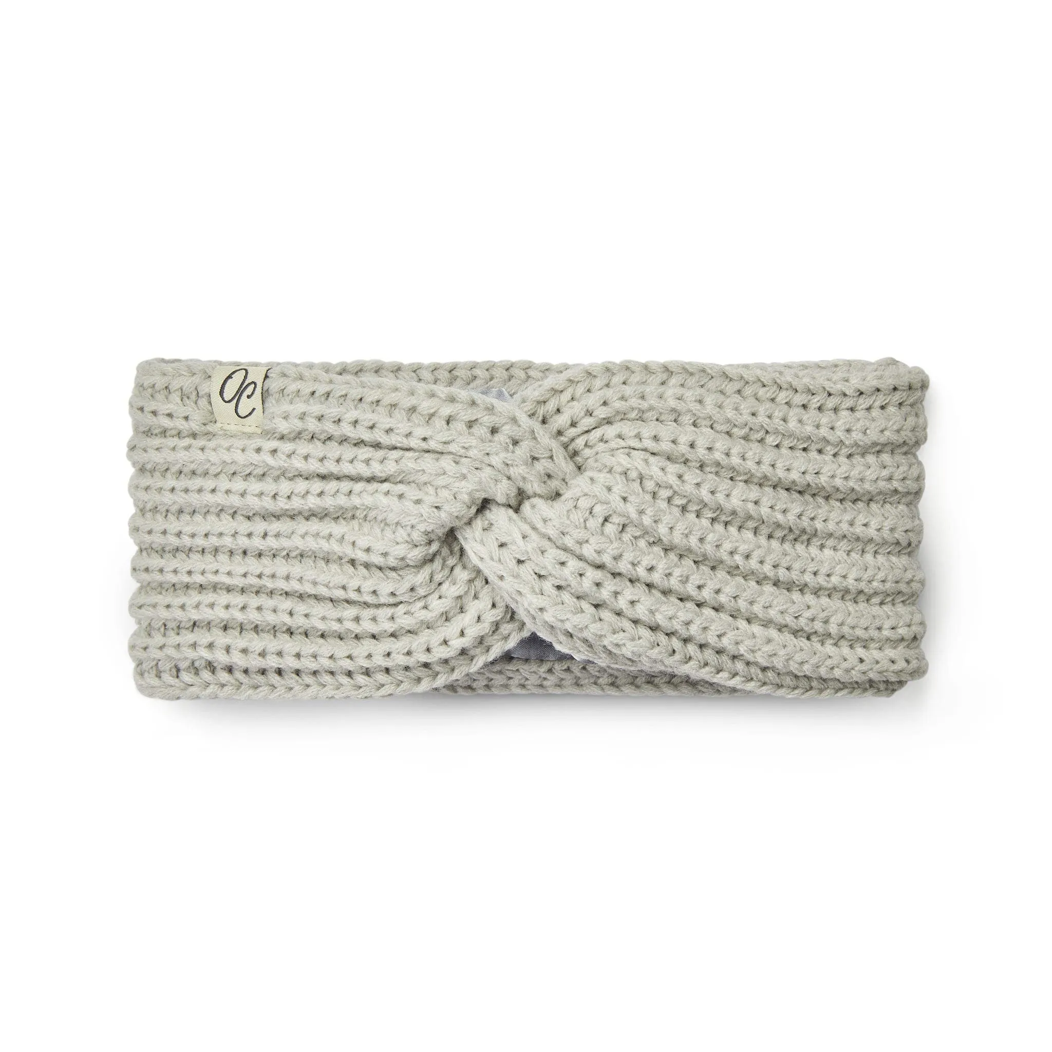 Only Curls Satin Lined Knitted Headband - Grey