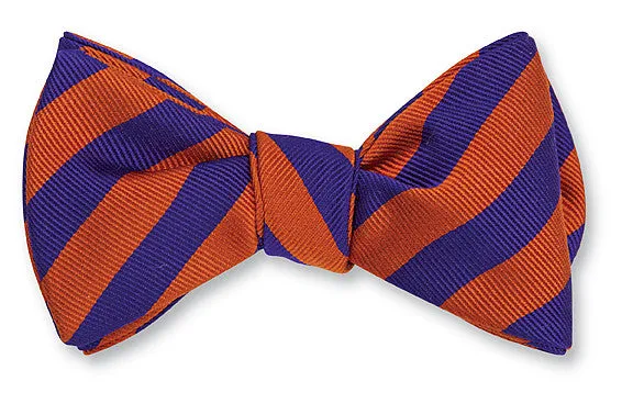 Orange/ Purple Bar Stripes Bow Tie - B1752