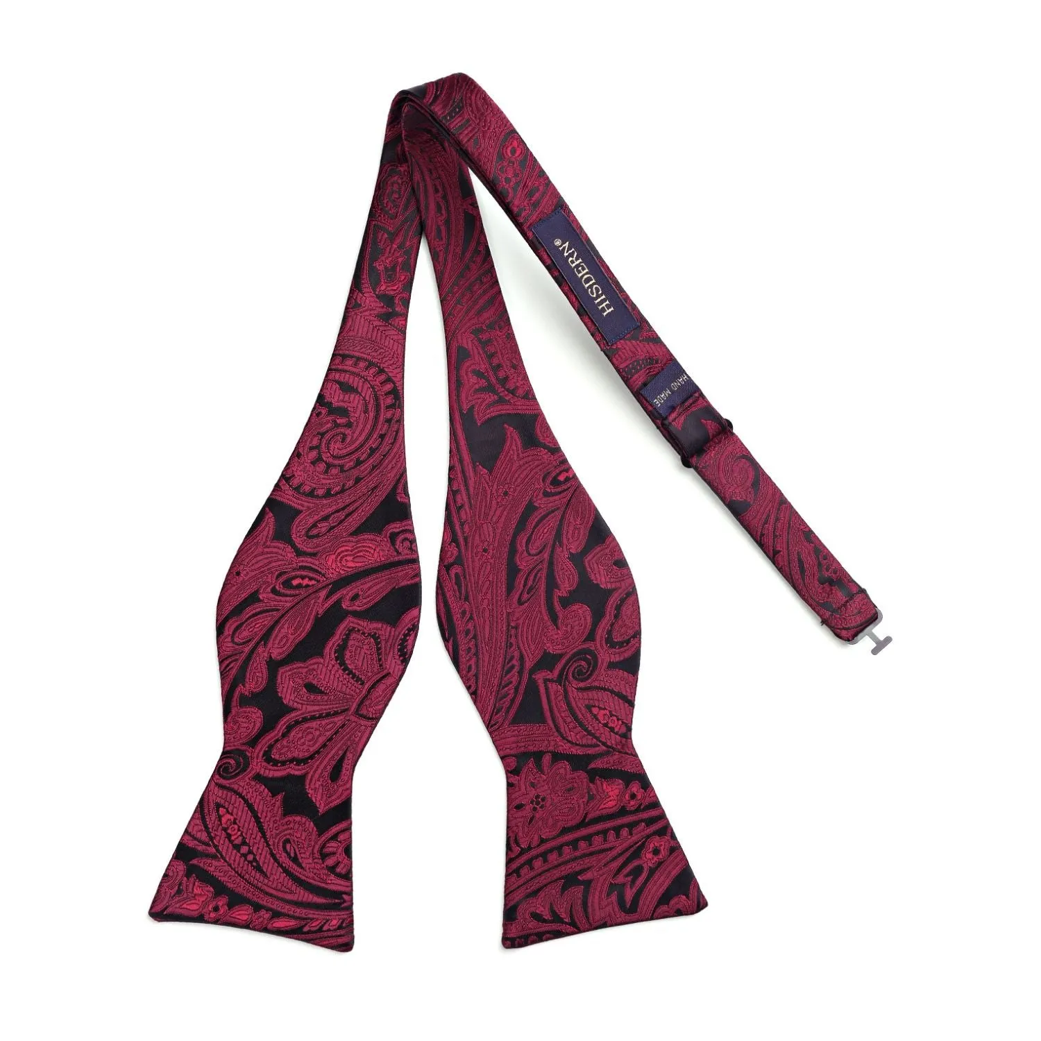 Paisley Bow Tie & Pocket Square - BURGUNDY-4