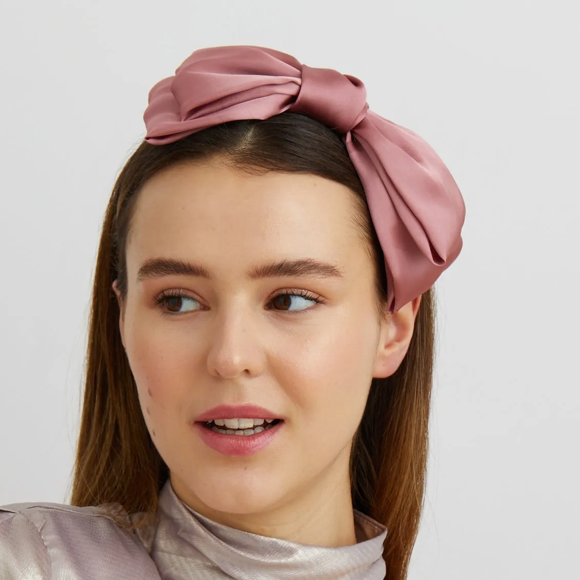 Pink Fascinator Bow Headband Dusky Pink