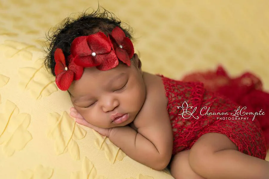 Red Fabric Lace Newborn Baby Wrap