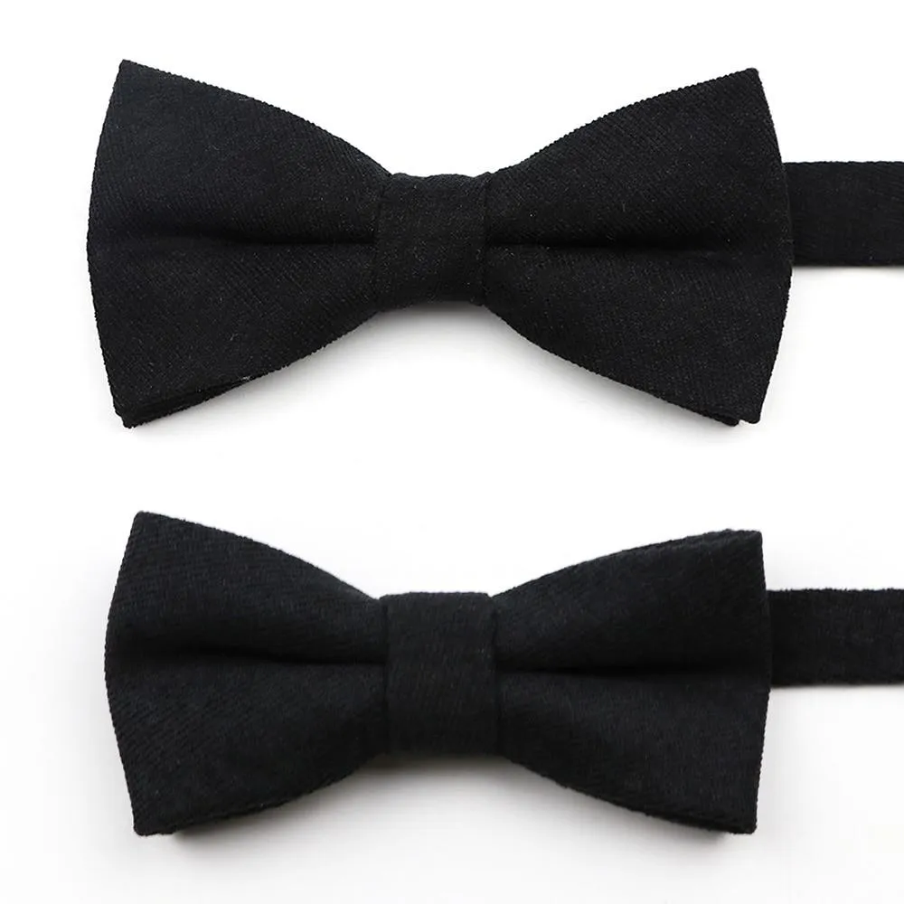 Solid Soft Cotton Bow Tie Pre-Tied