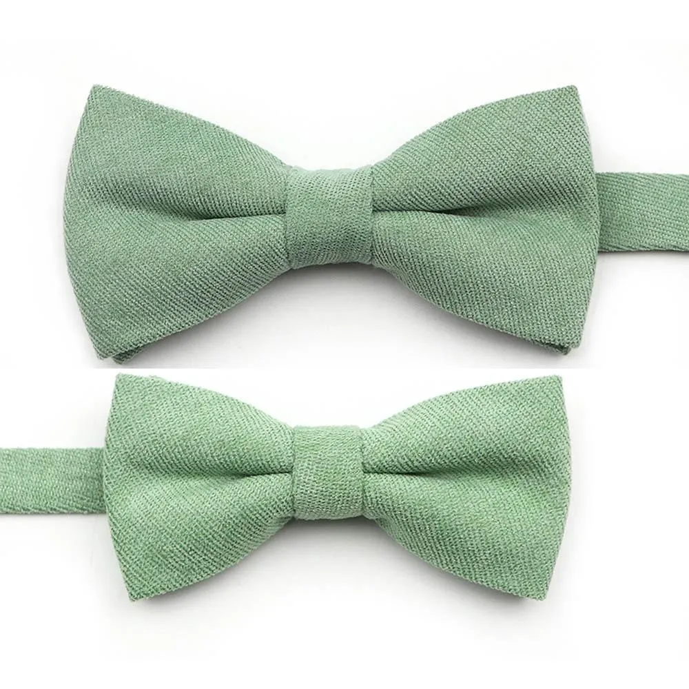 Solid Soft Cotton Bow Tie Pre-Tied