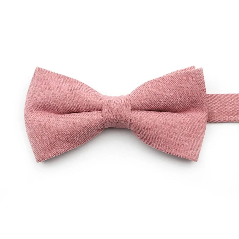 Solid Soft Cotton Bow Tie Pre-Tied