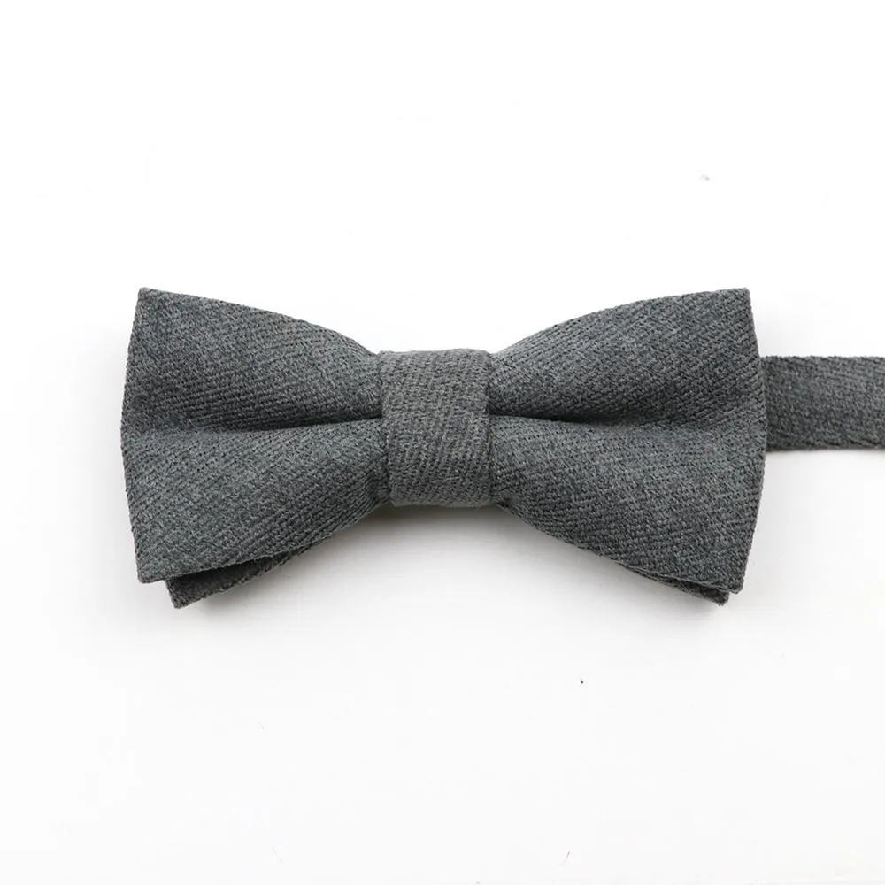 Solid Soft Cotton Bow Tie Pre-Tied