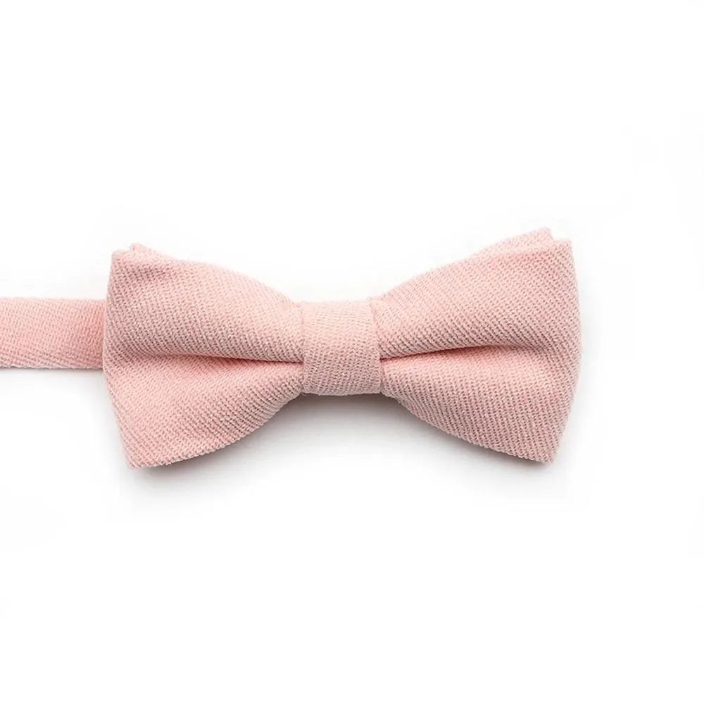 Solid Soft Cotton Bow Tie Pre-Tied