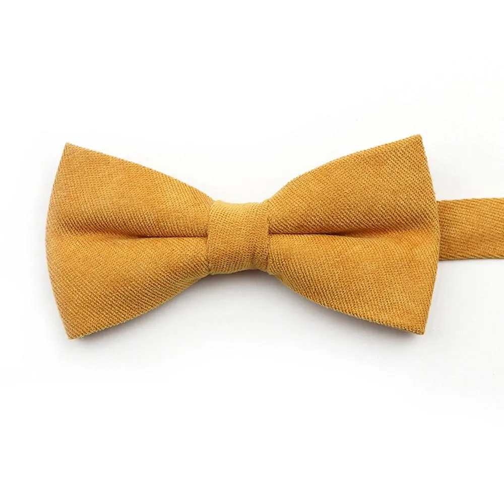 Solid Soft Cotton Bow Tie Pre-Tied