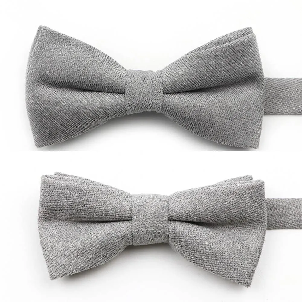 Solid Soft Cotton Bow Tie Pre-Tied