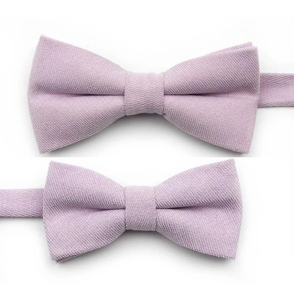 Solid Soft Cotton Bow Tie Pre-Tied