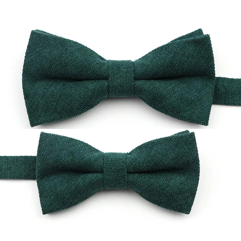 Solid Soft Cotton Bow Tie Pre-Tied