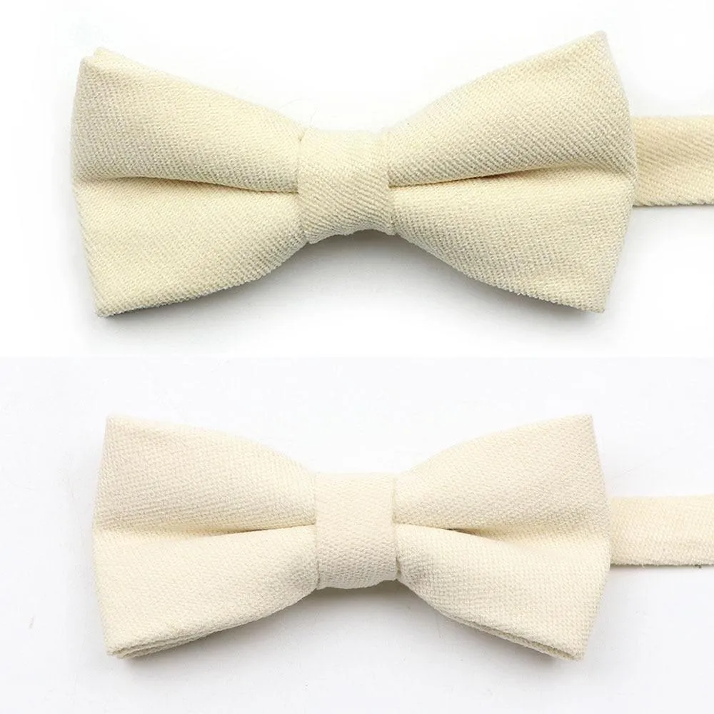 Solid Soft Cotton Bow Tie Pre-Tied