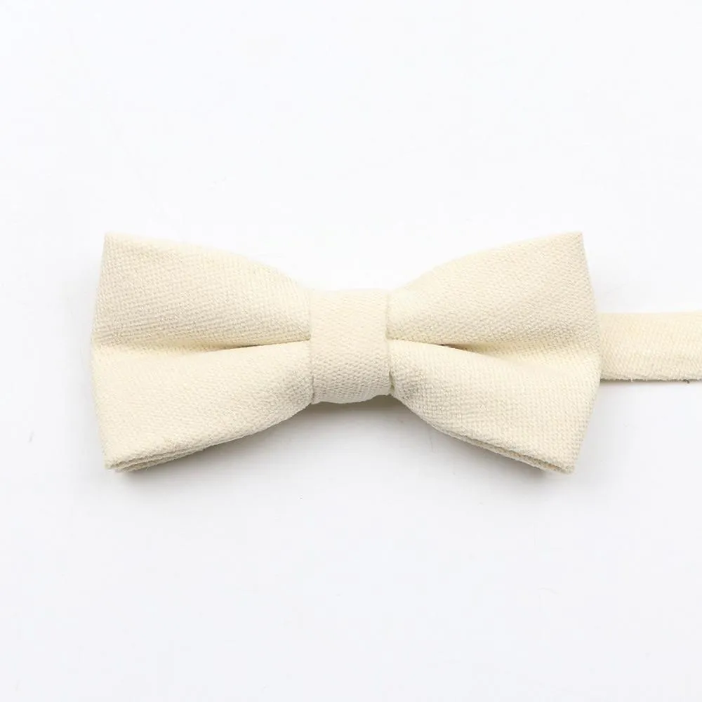 Solid Soft Cotton Bow Tie Pre-Tied