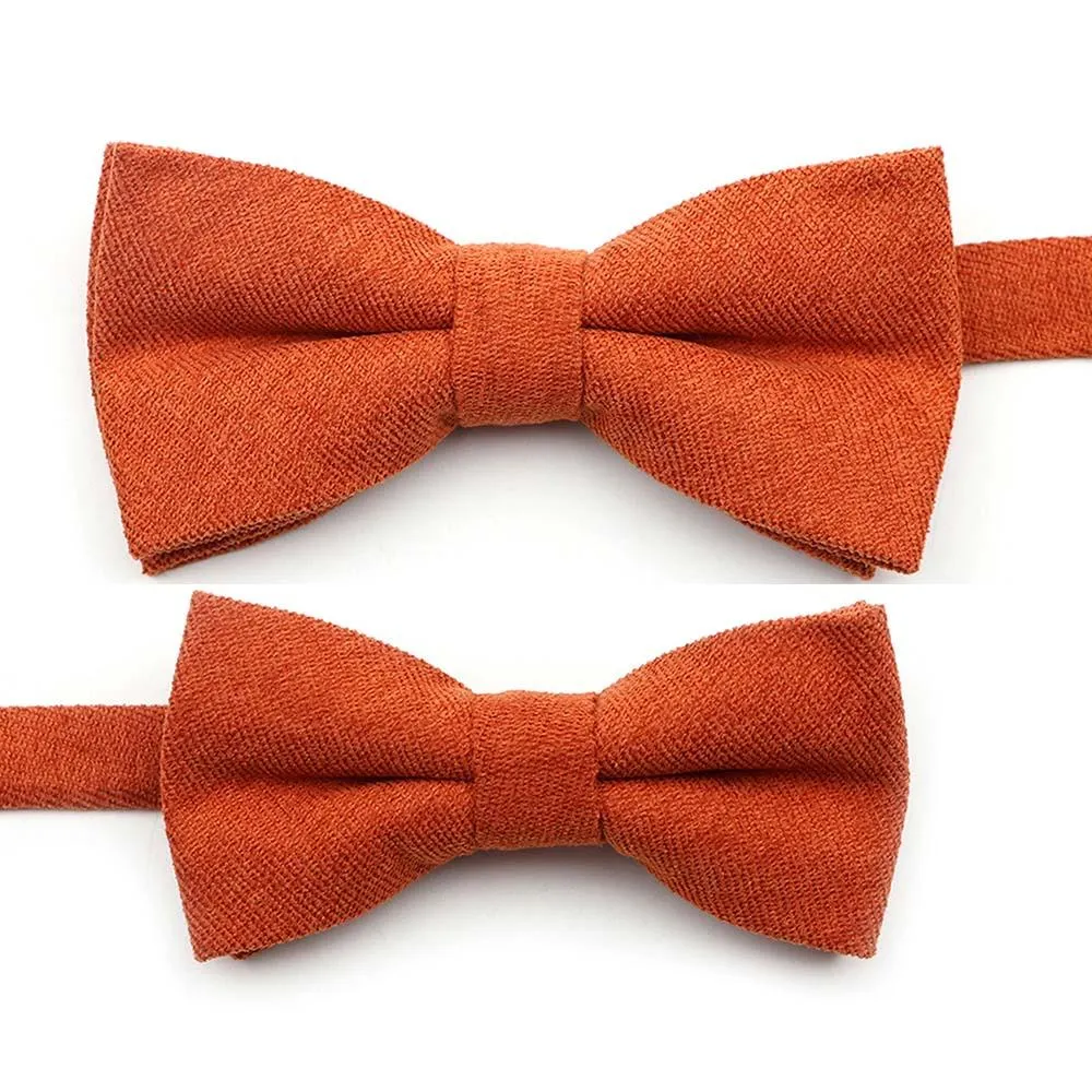 Solid Soft Cotton Bow Tie Pre-Tied