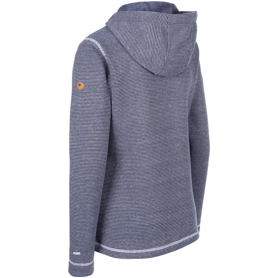 Trespass Women's Fleece Hoodie Rootless in Navy Stripe