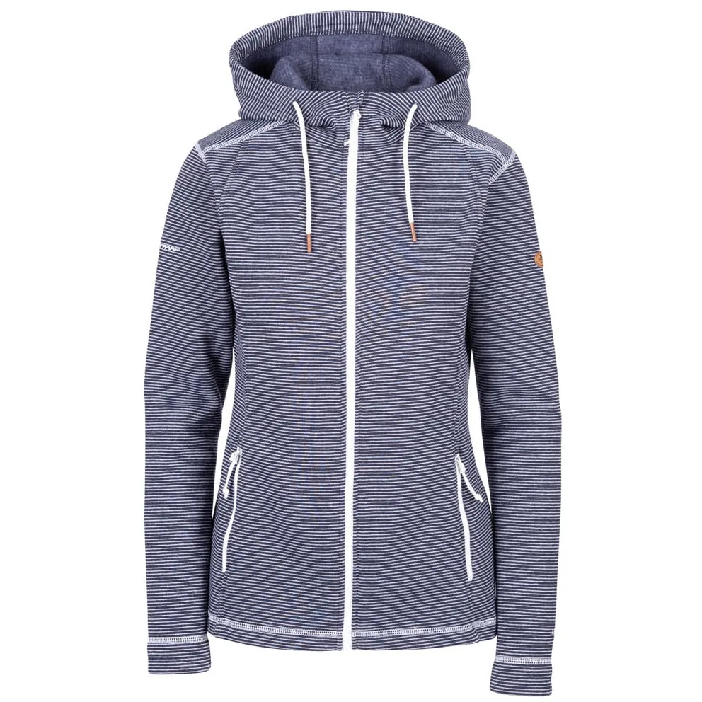 Trespass Women's Fleece Hoodie Rootless in Navy Stripe