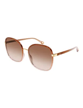 Two Tone Round Sunglasses, Brown