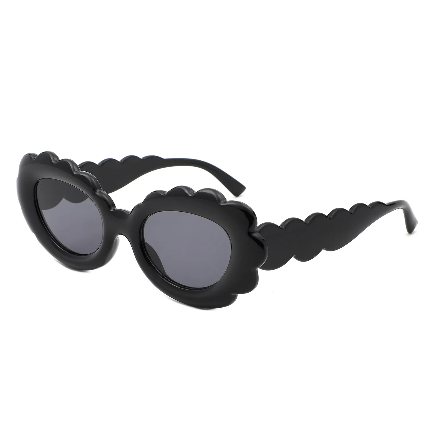 Vaelor - Women Round Cloud Tinted Fashion Oval Sunglasses