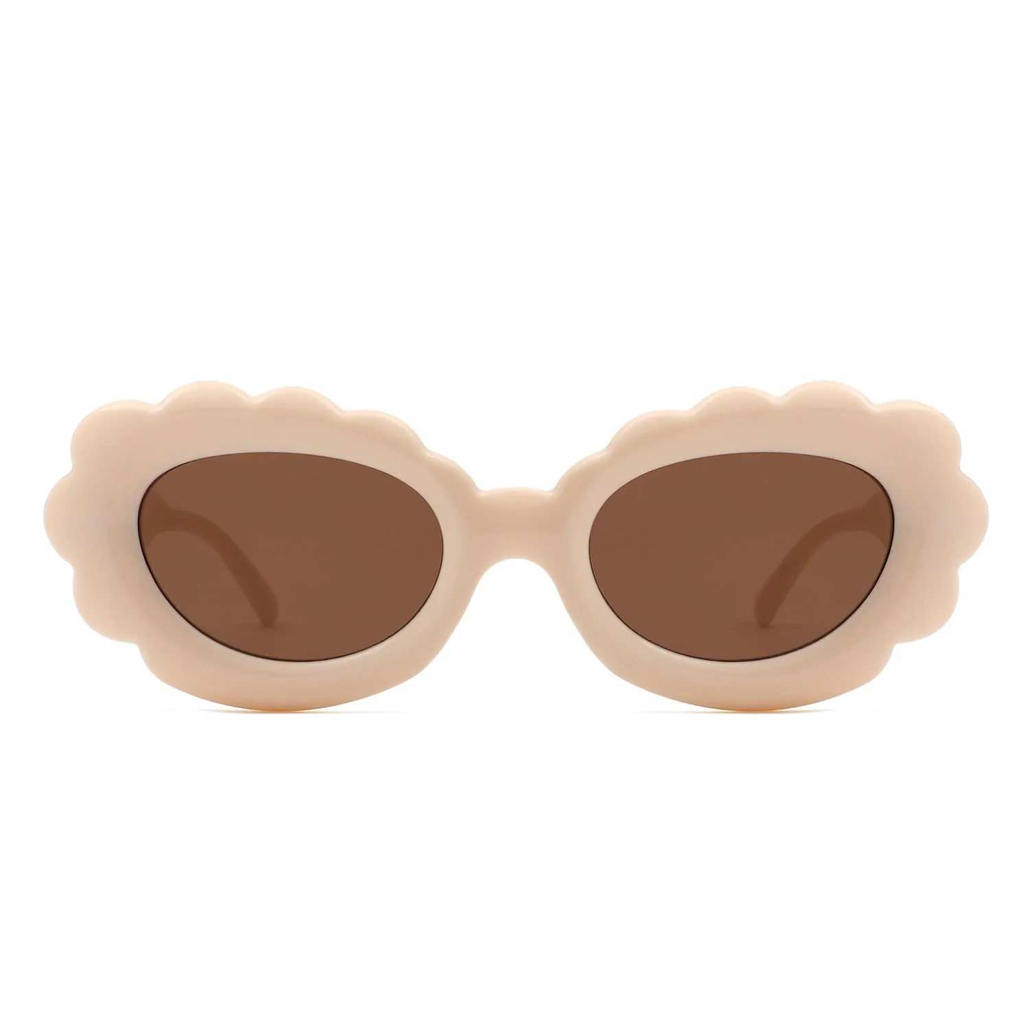 Vaelor - Women Round Cloud Tinted Fashion Oval Sunglasses