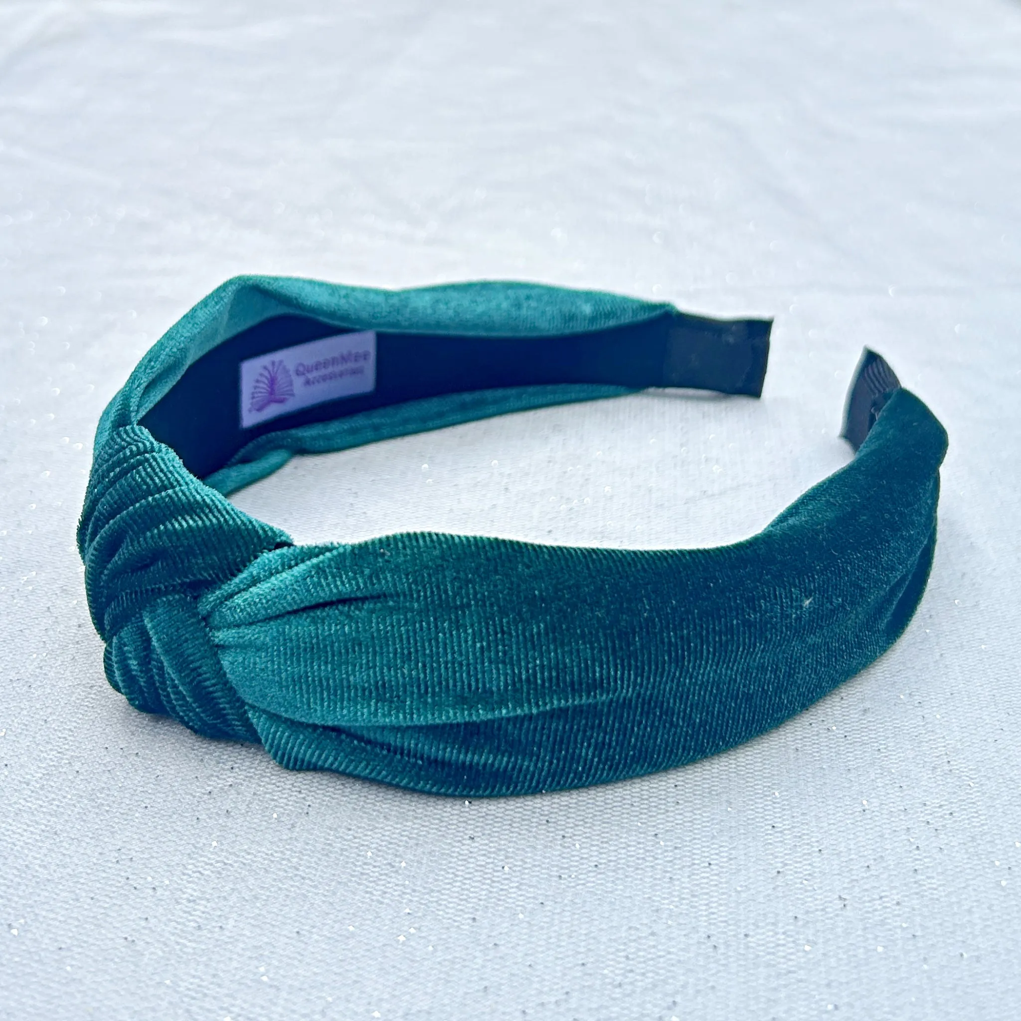 Velvet Headband Green Knot Headband