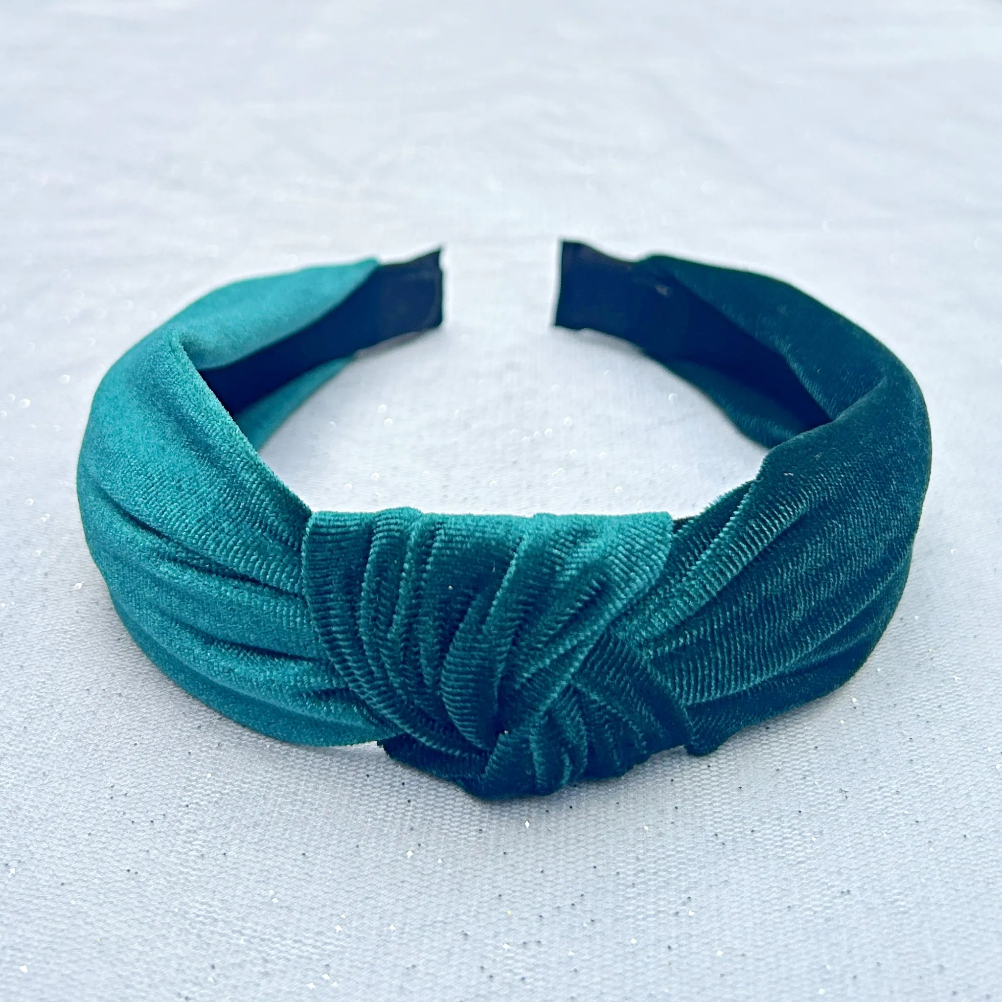 Velvet Headband Green Knot Headband