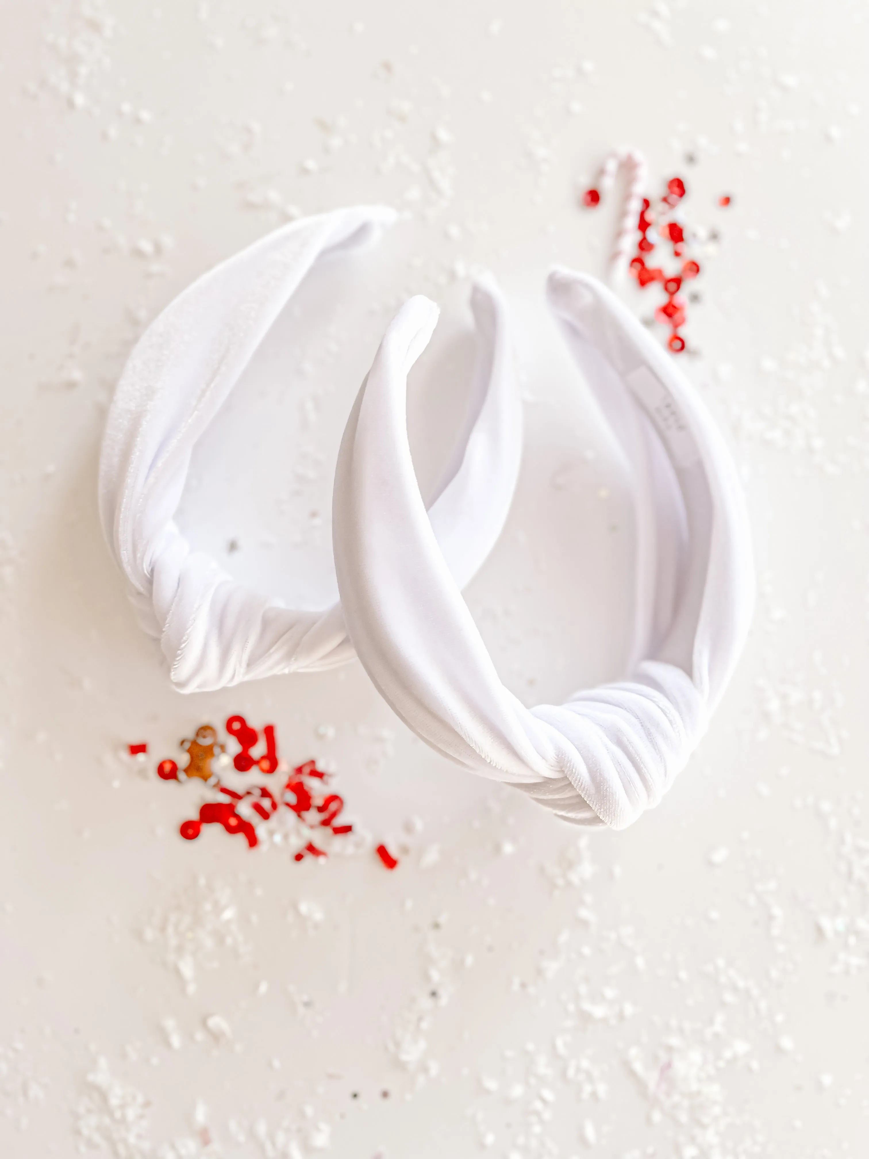 White Velvet Knotted Headband