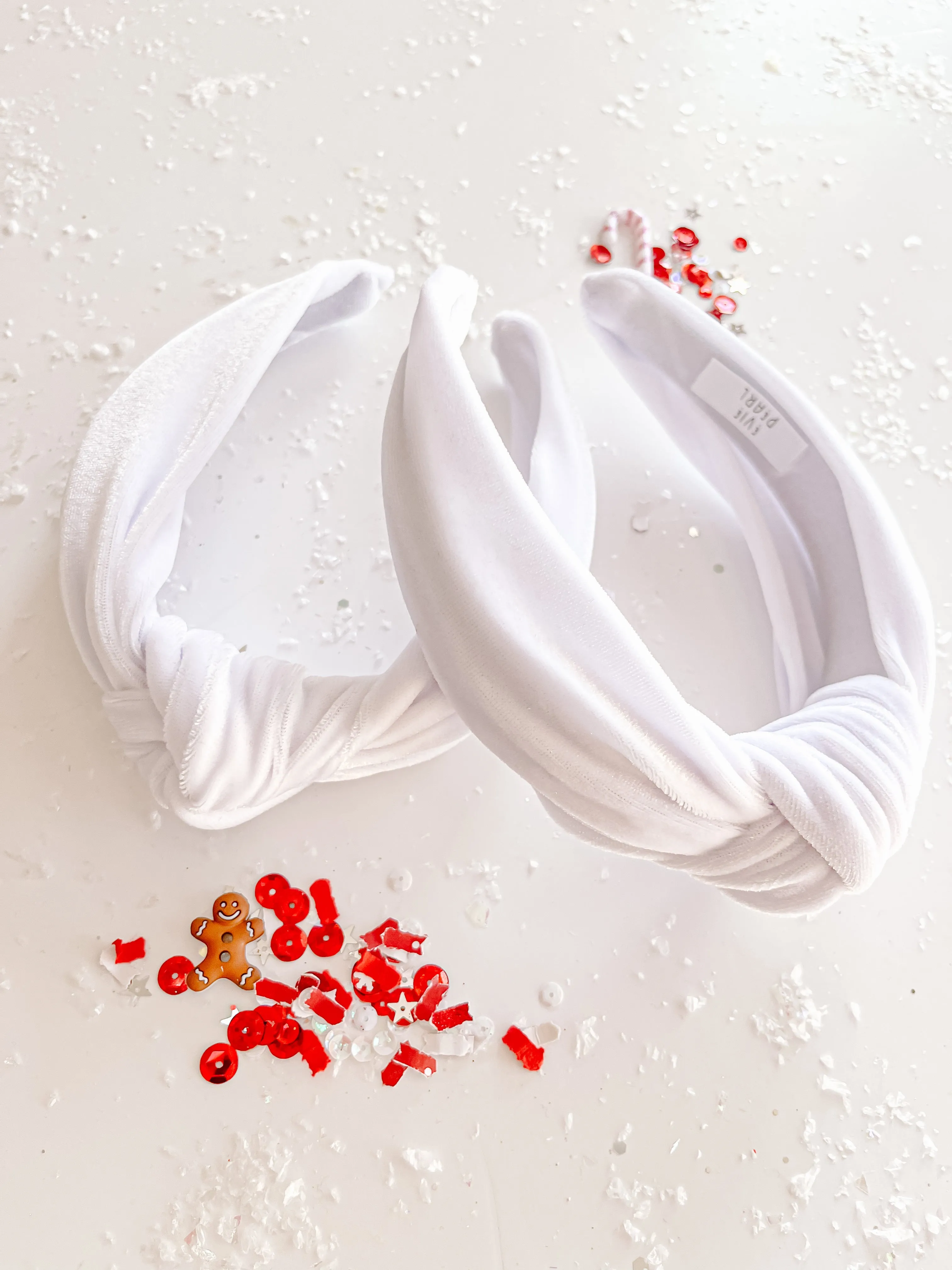 White Velvet Knotted Headband