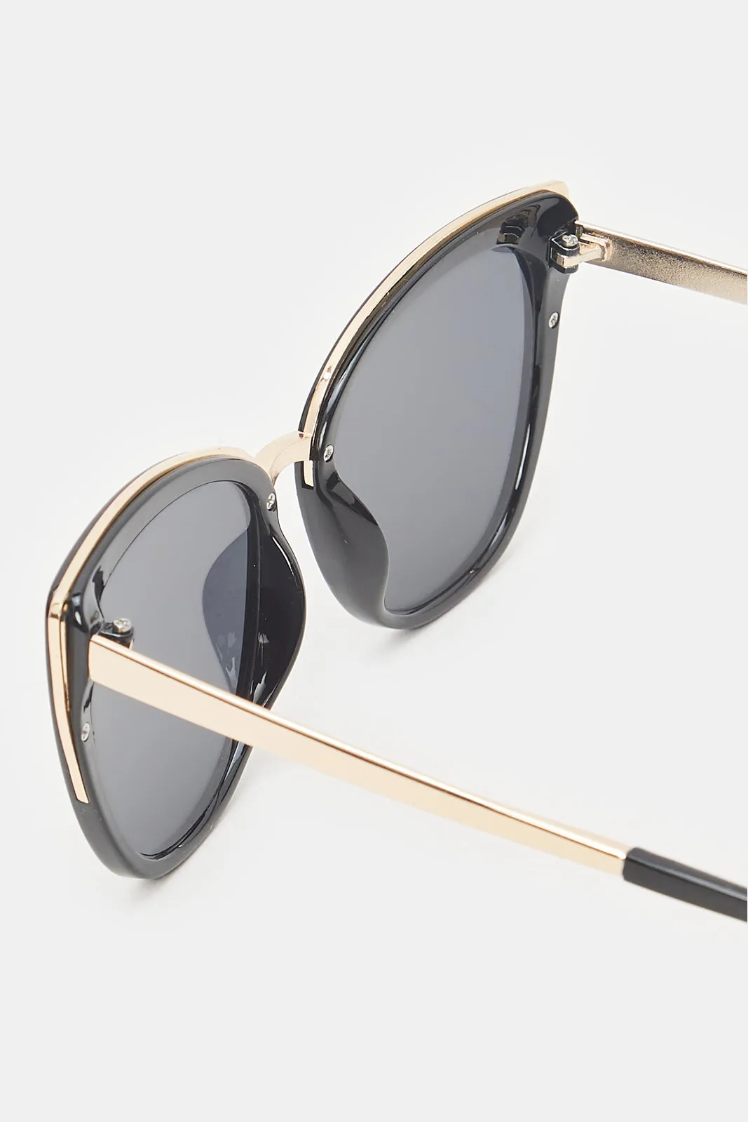 Women Black And Gold Cat Eye Sunglasses