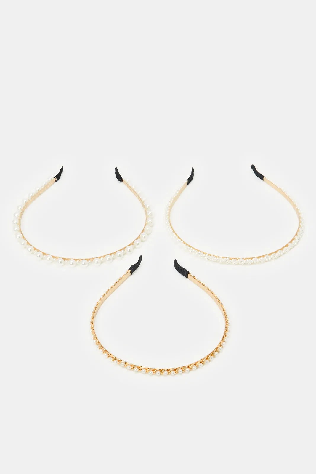 Women Gold Embellished Headband Set (3 Piece)