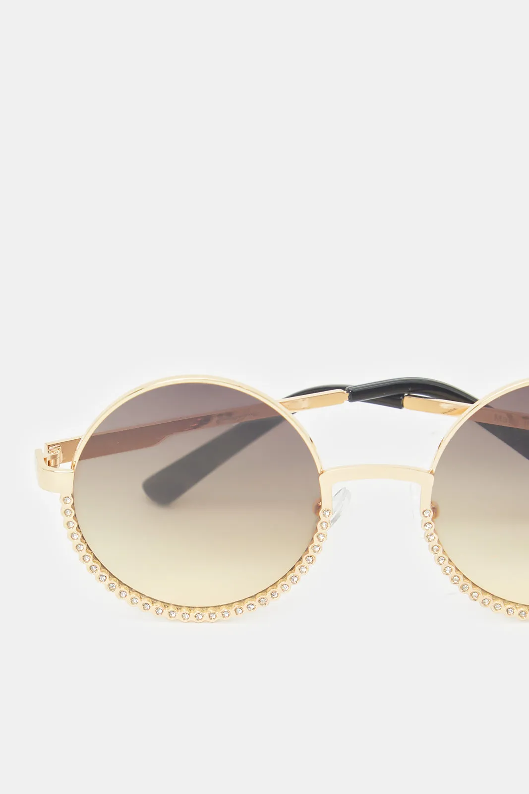 Women Gold Round Sunglasses