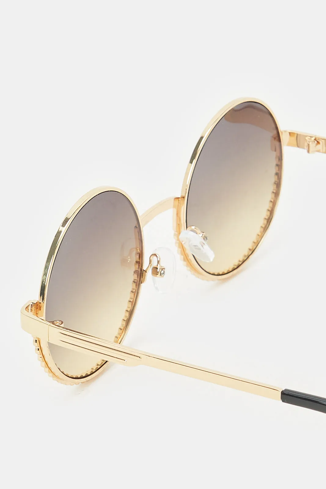 Women Gold Round Sunglasses