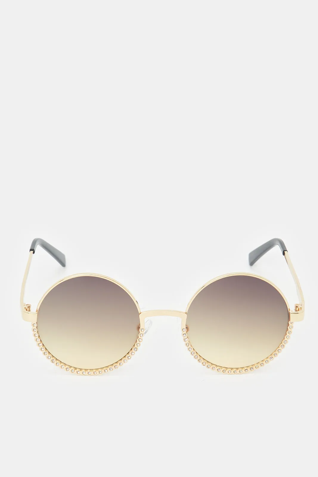 Women Gold Round Sunglasses