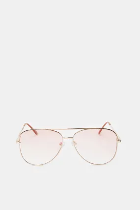 Women Pink Aviator Sunglasses