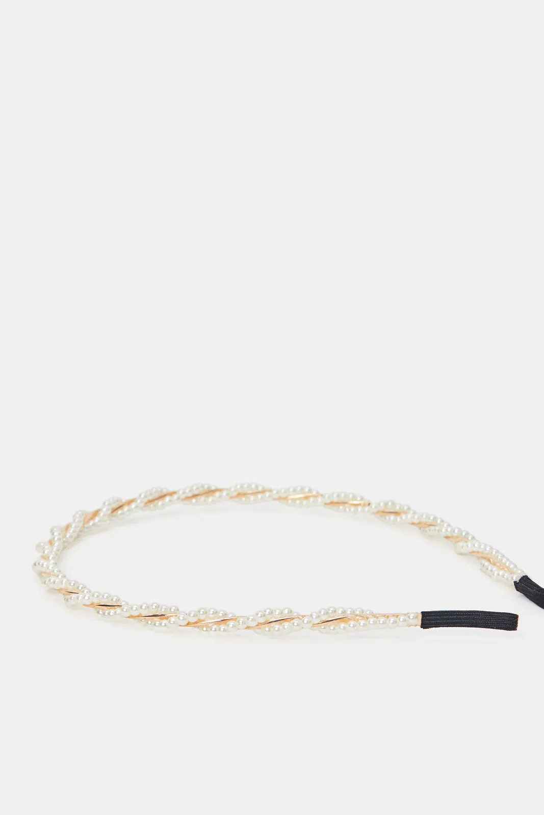 Women White And Gold Embellished Headbands (Pack of 2)