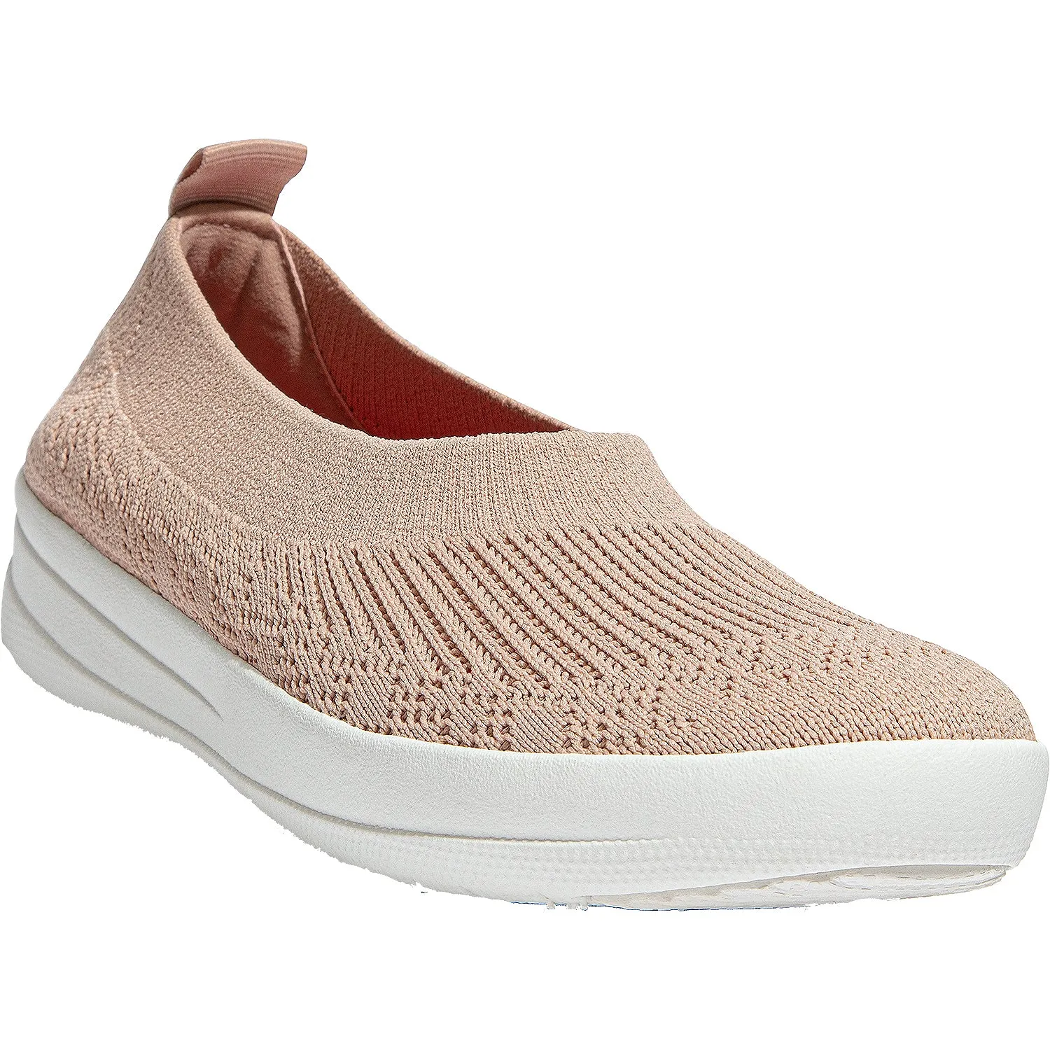 Women's FitFlop Uberknit Slip-On Ballerina Beige Knit Fabric