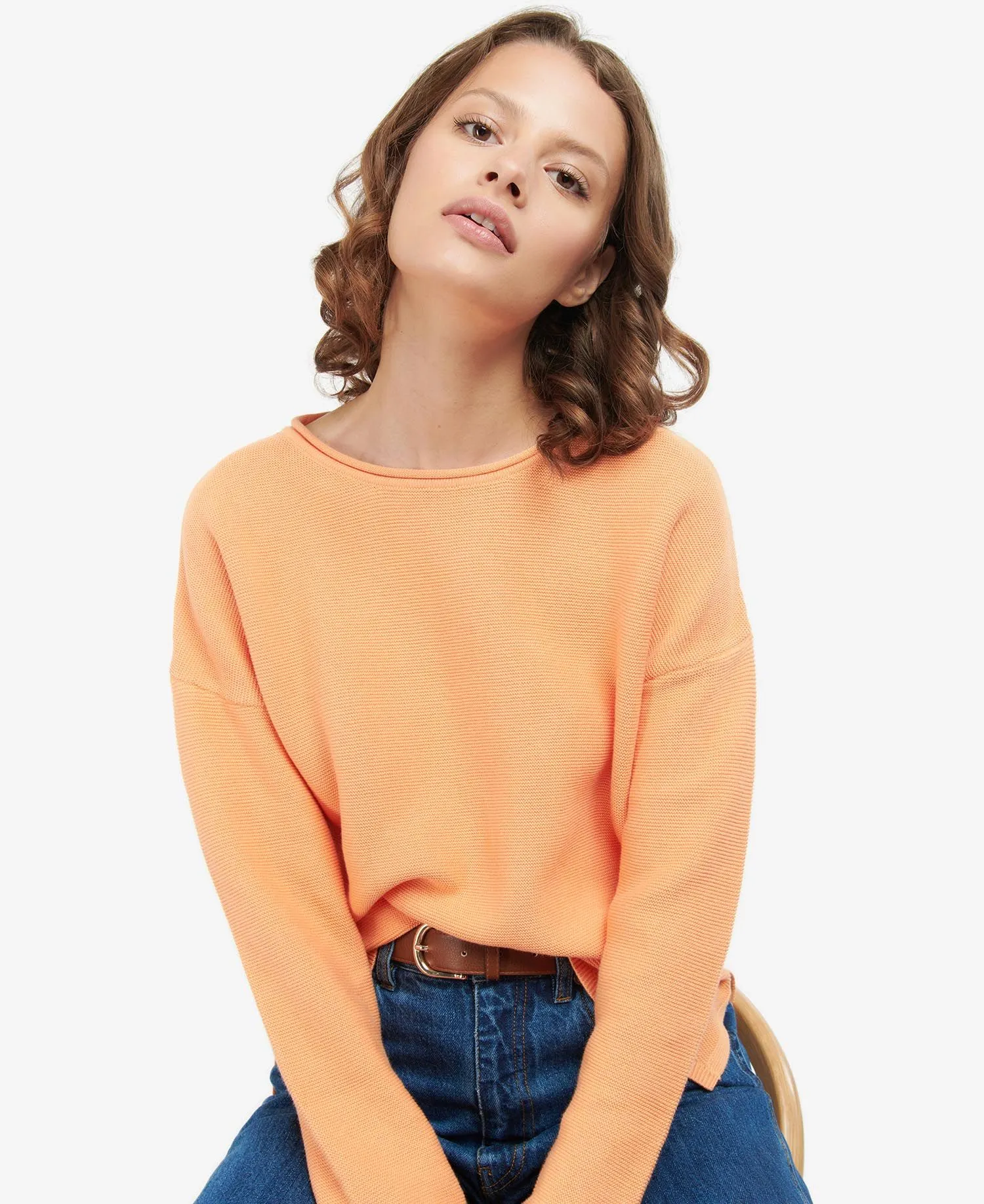 Women's Mariner Knitted Jumper - Papaya